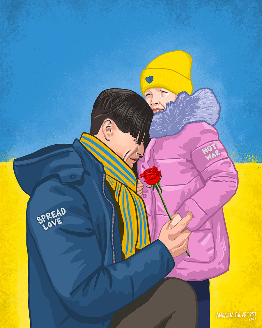 Spread Love Not War (Ukraine Art)