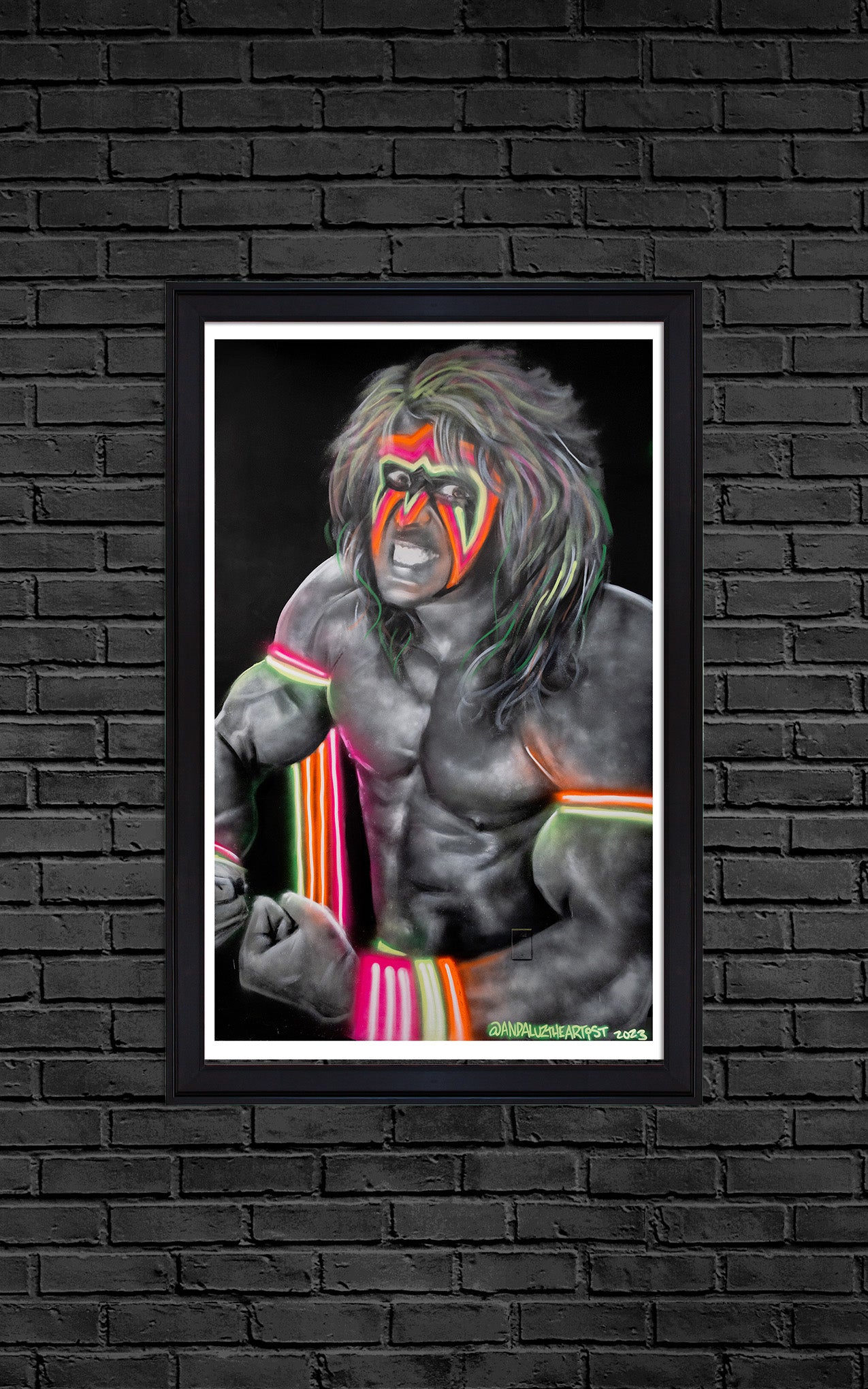 Ultimate Warrior art print (Neon Master) – andaluztheartist