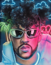Bad Bunny Art Canvas Print 24"x30"